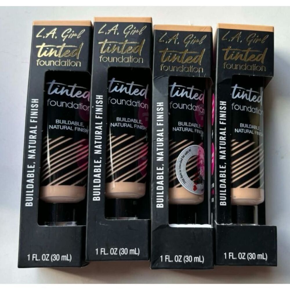 LA Girl Tinted Foundation GLM756 Warm Beige Buildable Natural Finish Lot of 4